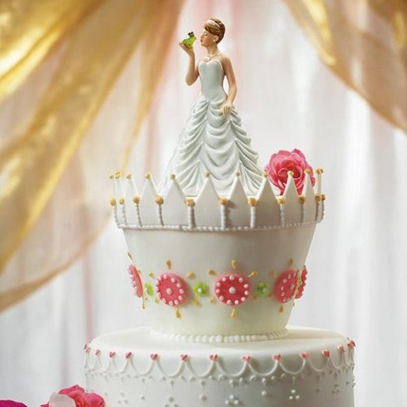 Bride Kiss Frog Prince Fairytale Weding Caketopper - Picture 4 of 4